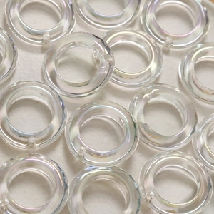 Iridescent acrylic hollow round charms for DIY jewelry making with aurora finish