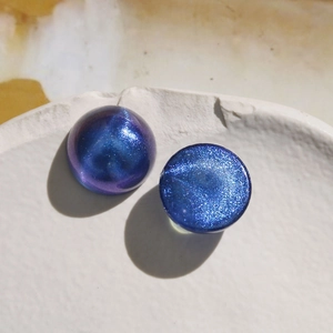 Starry sky effect 18mm iridescent acrylic half round cabochon DIY jewelry accessory