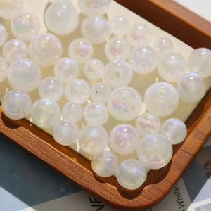 Iridescent mermaid aurora acrylic pearls in mixed sizes for DIY jewelry making