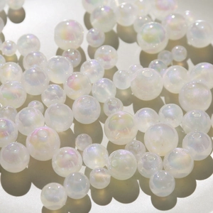 Iridescent aurora mermaid acrylic pearls with AB coating for DIY handmade jewelry crafts