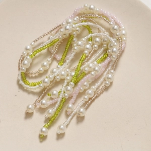 Handmade pearl and colorful glass bead charms for DIY shoes and jewelry accessories