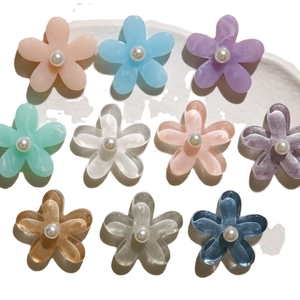10 kleuren harsbloemen met 5 bloembladen en parels voor doe-het-zelf sieraden maken