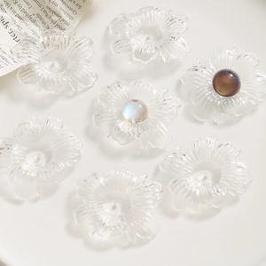 DIY transparent acrylic flower charms for earrings and hair accessories in 3D daisy design