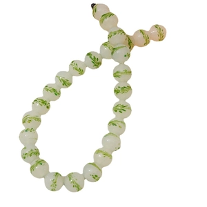 13mm colorful lampwork glass beads with green leaf patterns for DIY jewelry making