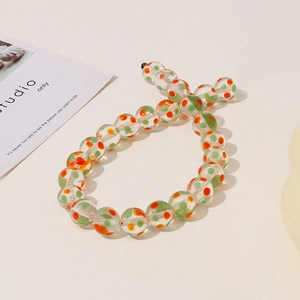 Handmade 12mm colorful polka dot glass beads for DIY necklaces and bracelets