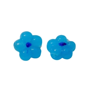 Cute sky blue resin flower beads with five petals for DIY jewelry and crafts making