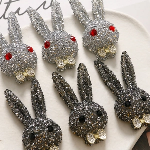 French bow tie bunny rhinestone charms for DIY hair accessories and jewelry making
