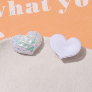 Breloques en résine cœur irisé pour bijoux DIY et accessoires de décoration de coque