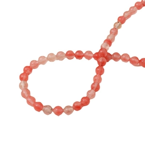 Translucent pink and orange gemstone beads for DIY necklaces and jewelry making