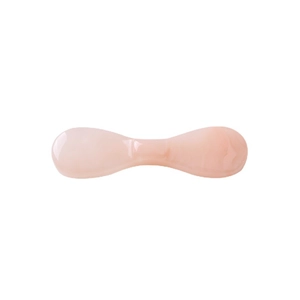 Barrette à cheveux élégante en résine rose translucide avec surface polie et lisse