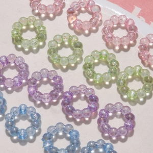 Anelli in perle di resina colorata in tonalità pastello traslucide per gioielli fai da te