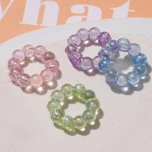 Set di anelli a bolla in resina cangiante colori caramella rosa viola blu verde