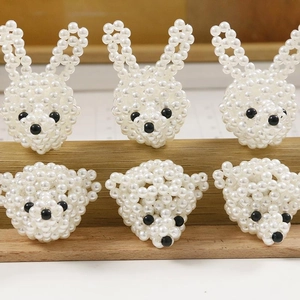 Abalorios de perlas hechos a mano de conejo y oso para pinzas y joyas de bricolaje