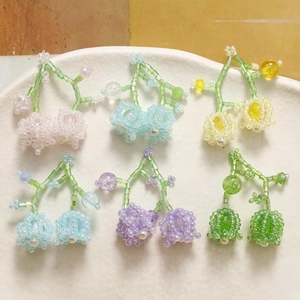 Handmade Woven Lily Of The Valley Glass Seed Bead Flower Cluster Pendants DIY Jewelry Making For Earrings Necklace Findings