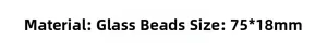 Detailed size specifications for handmade glass seed bead accessories in 75x18mm dimensions