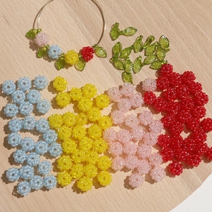 DIY Handgeweven Glazen Kraal Bessen Blad Charm Voor Sieraden Maken Pastorale Mori Stijl Kleurrijke Bloem Oorbellen Haarspeld Onderdelen