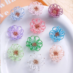 Handgewebte Glasperlen Blumen Charms Für DIY Schmuckherstellung Hohle Florale Haarschmuck Ohrring Anhänger Zubehör