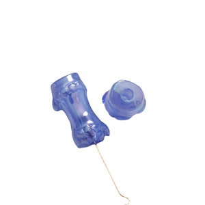 Perle iridescenti blu-viola a forma di bambù per catene fai-da-te e gioielli fatti a mano