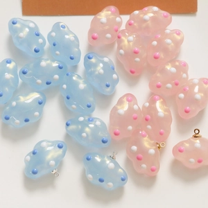 Colgantes DIY de Nube 3D Dreamy Glitter Polka Dot Accesorios de Aleación Acrílica Para Llavero Cadena de Teléfono Joyería