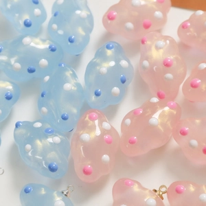 Colgantes de nube brillantes con lunares para joyería DIY y cadenas de teléfonos