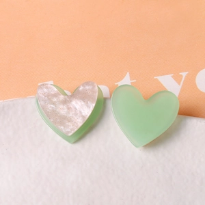 Breloques cœur double couche pailletées en résine pour accessoires cheveux et DIY