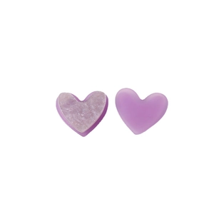 Breloques cœur à paillettes en résine violette pour décorations de chaussures DIY