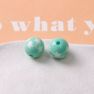 Mint green resin star beads for DIY jewelry making and handmade accessories crafting