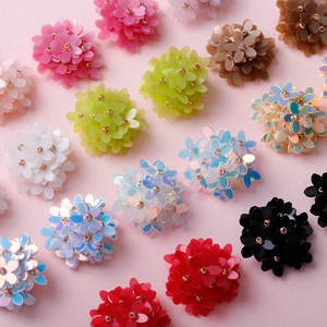 Handmade colorful five-petal flower charms in various colors for DIY jewelry making