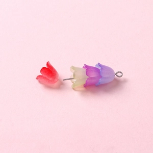 Pendentifs muguet en acrylique dépoli empilés sur une tige en métal pour bijoux DIY