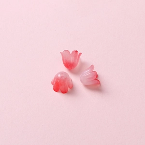 Perles de fleurs de muguet en acrylique dégradé rose pour la création de bijoux DIY