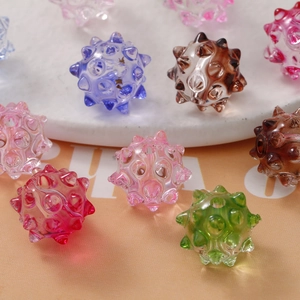 Colorful translucent spiky sea urchin style beads for DIY handmade jewelry crafting