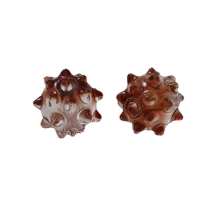 Translucent brown sea urchin spike beads with center holes for DIY jewelry crafting
