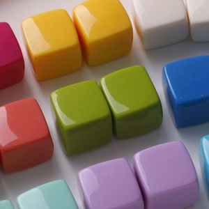 Polished macaron color 20mm resin square charms for DIY jewelry making accessories