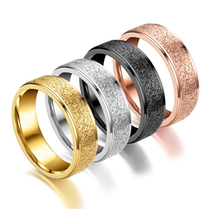 Minimalist Titanium Steel Frosted Ring For Men Women Sandblasted Plain Band Fashion Jewelry Wedding Engagement Ring
