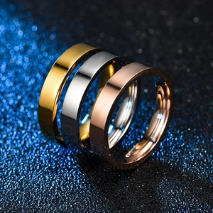 Minimalist 4mm Stainless Steel Band Ring For Men Women Polished Plain Finger Ring Gold Silver Black Rose Gold Jewelry Gift