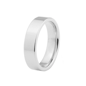 Polierter 6mm flacher Edelstahlring in Silber mit einer spiegelnden Oberfläche für Paare