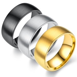 Bague Anneau en Acier Inoxydable Minimaliste Pour Hommes Femmes Finition Mate Brossée Intérieur Poli Bijoux de Mode