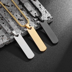 Collar Con Colgante de Barra Rectangular de Acero Inoxidable Minimalista para Hombres Mujeres Joyería Geométrica Cuadrada Accesorio de Moda