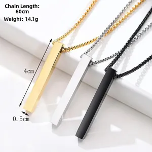 Nahaufnahme der 60cm Edelstahl-Stabkappen-Halsketten in Gold Silber und Schwarz