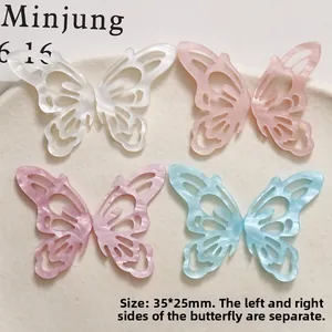 DIY acetate hollow butterfly pendants in four colors for jewelry and hair accessory making
