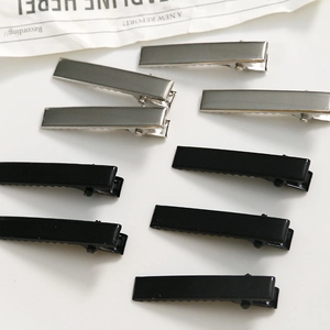 Détail de barrettes 4cm en alliage noir et argent pour accessoires de cheveux DIY