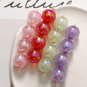 Perles irisées avec boucles dorées pour création de bijoux DIY en couleurs dégradées