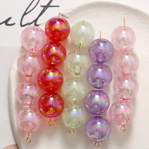 Macro de perles bulles irisées multicolores pour la fabrication de bijoux DIY