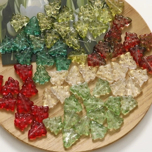 Colorful 3D bubble glass Christmas tree pendants for DIY jewelry and hair accessories