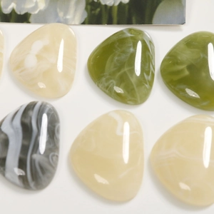 Minimalist marble pattern resin craft stones for jewelry making in neutral earth tones