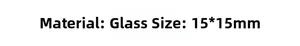 Detailed product specifications showing material glass and 15x15mm size for cat claw charms