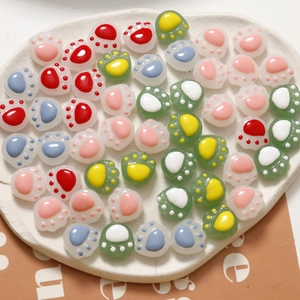 DIY Glass Cat Paw Beads Hand Painted Colorful Cat Claw Charms For Jewelry Making Earrings Hair Accessories Materials