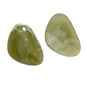 Green marble texture resin triangle charms for DIY jewelry and hair accessories