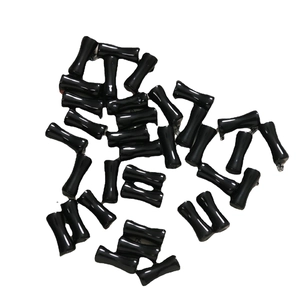 Perline in acrilico nero lucido stile bambù per creazione gioielli fai da te e bracciali