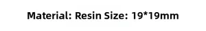 Resin sparkling heart craft material specifications and 19x19mm size details